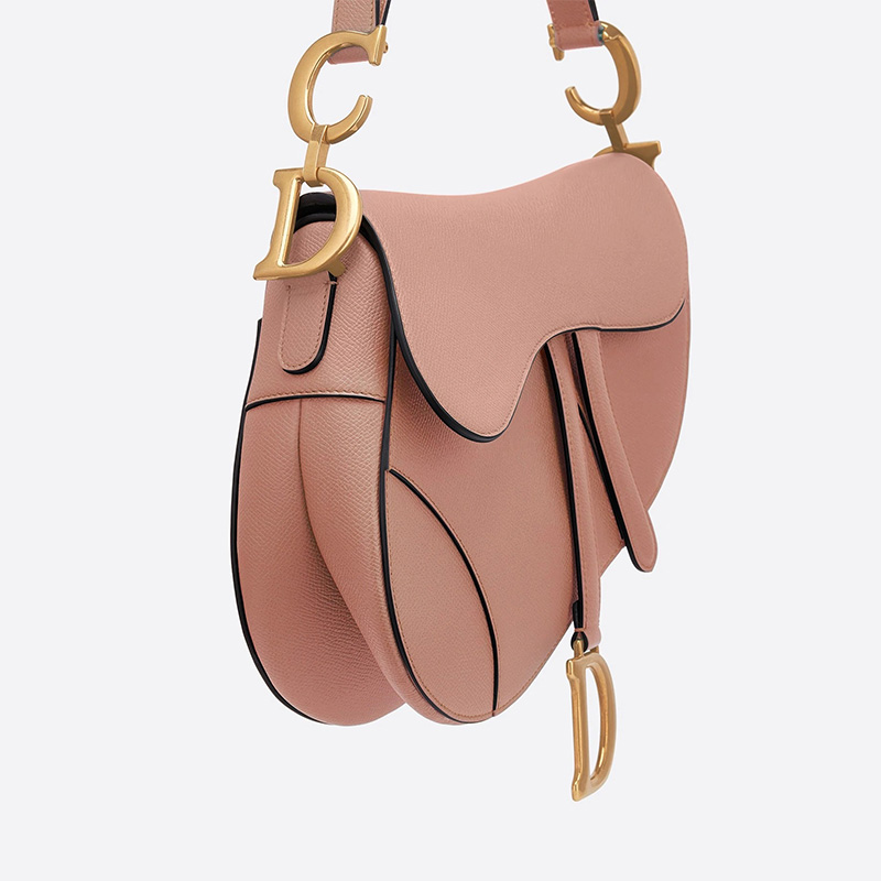 Dior Saddle Bag Grained Calfskin Apricot