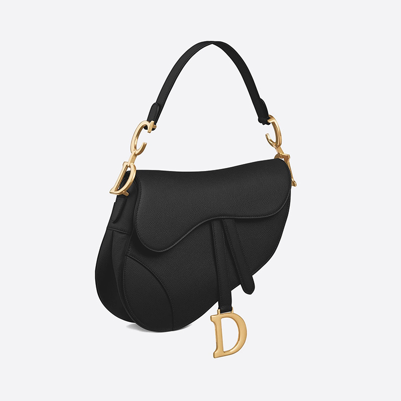 Dior Saddle Bag Grained Calfskin Black