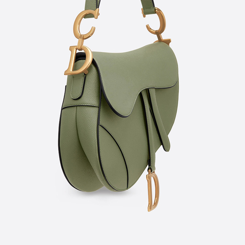 Dior Saddle Bag Grained Calfskin Green