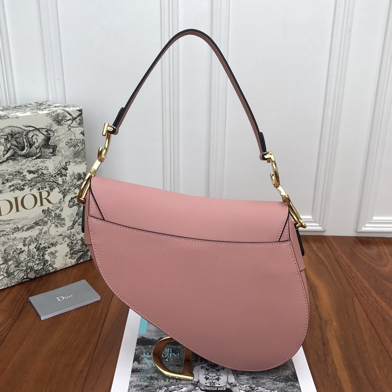 Dior Saddle Bag Grained Calfskin Pink