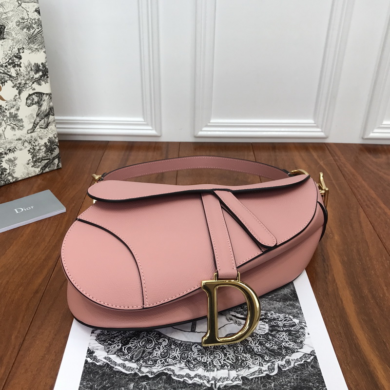 Dior Saddle Bag Grained Calfskin Pink