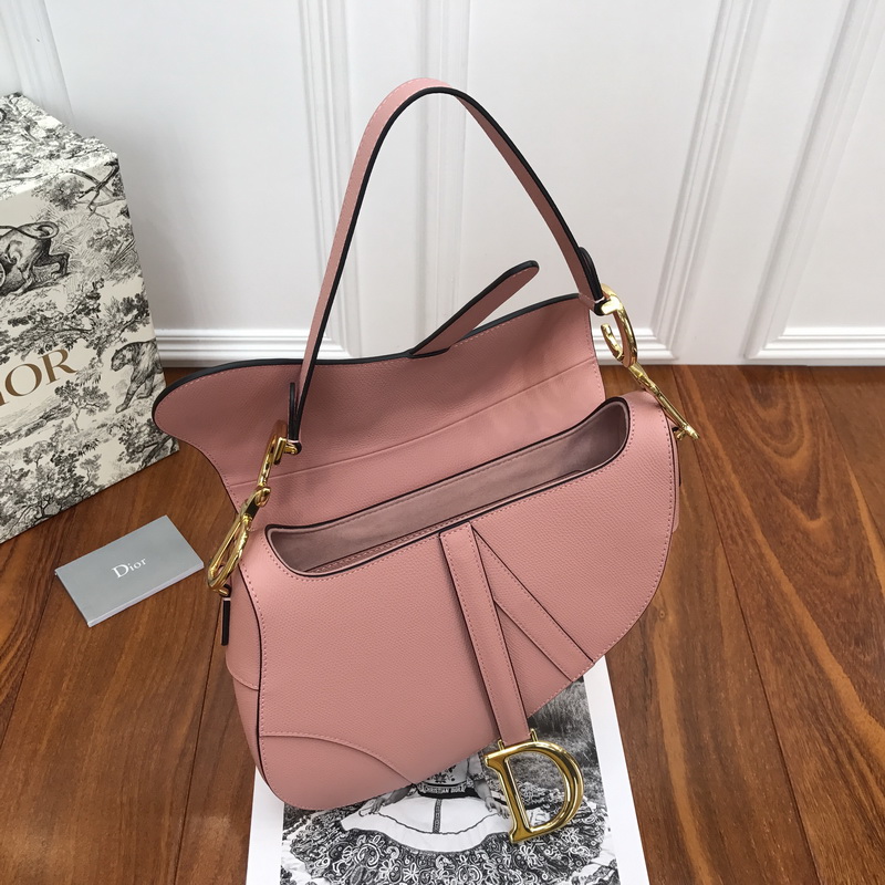 Dior Saddle Bag Grained Calfskin Pink