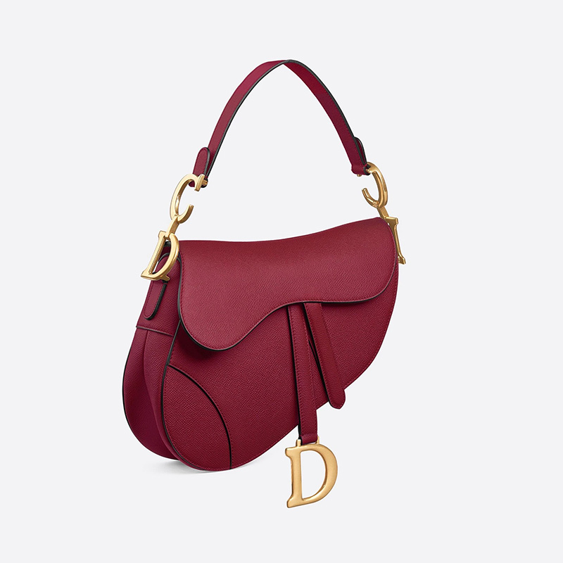 Dior Saddle Bag Grained Calfskin Red