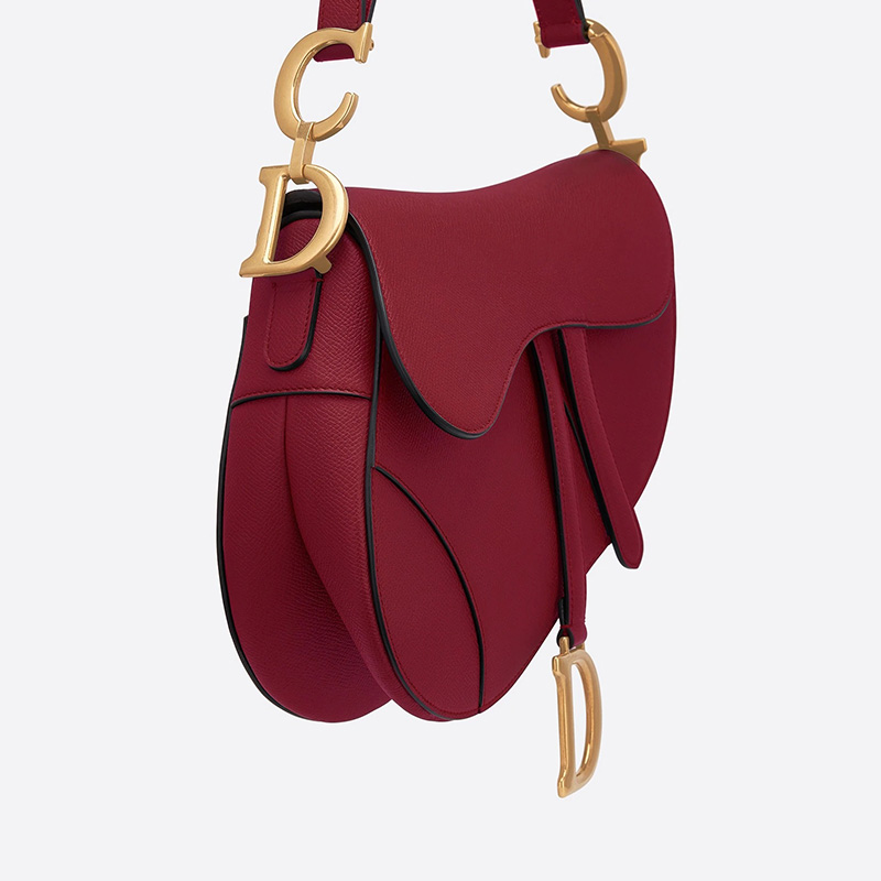 Dior Saddle Bag Grained Calfskin Red