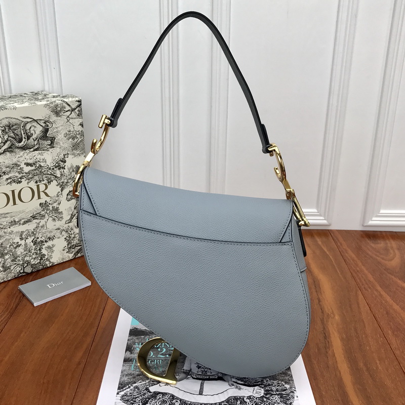 Dior Saddle Bag Grained Calfskin Sky Blue