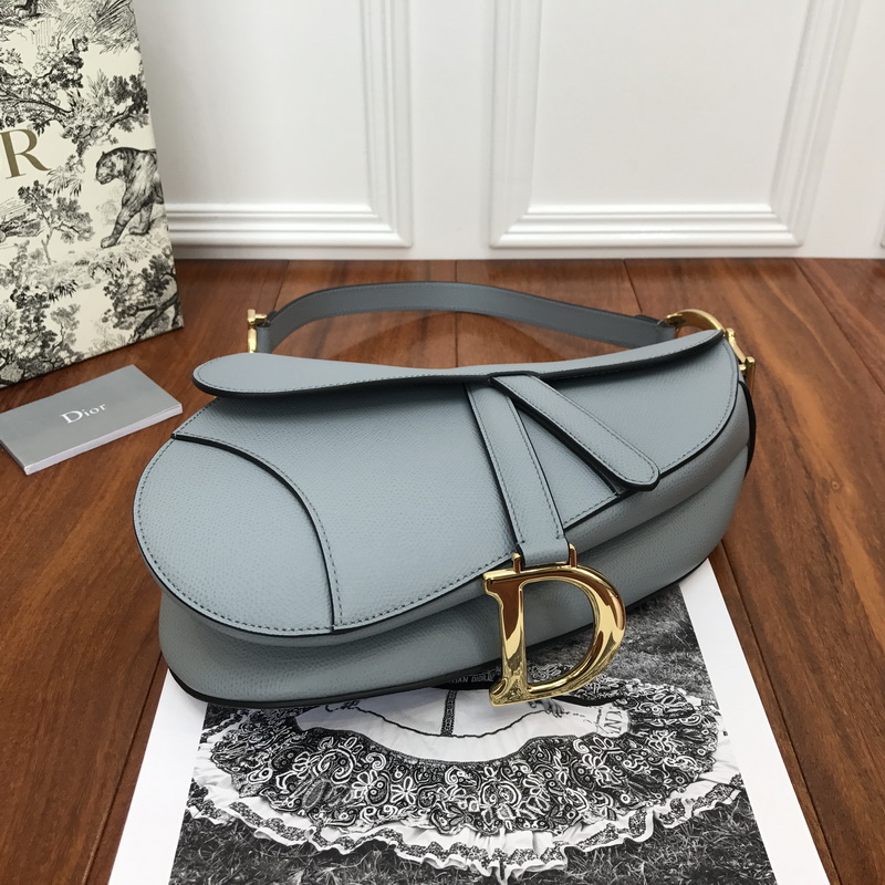 Dior Saddle Bag Grained Calfskin Sky Blue