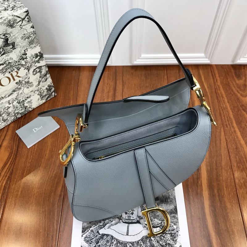 Dior Saddle Bag Grained Calfskin Sky Blue