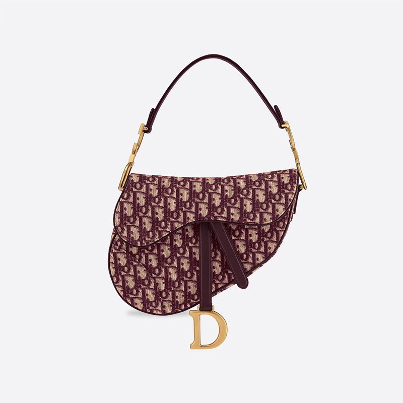 Dior Saddle Bag Oblique Motif Canvas Burgundy