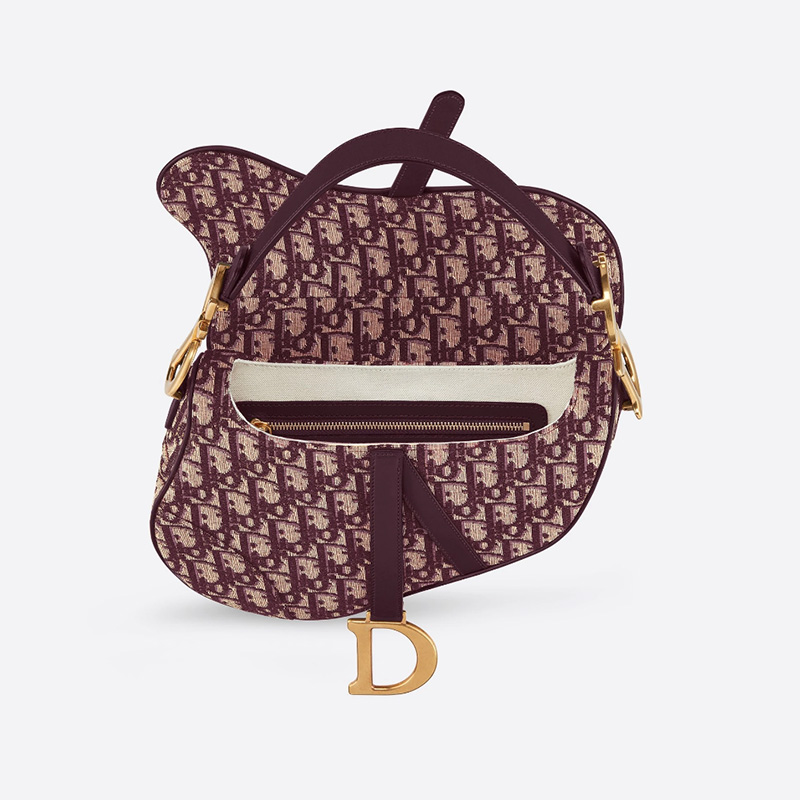 Dior Saddle Bag Oblique Motif Canvas Burgundy