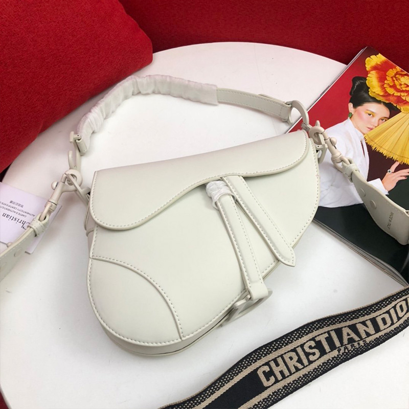 Dior Saddle Bag Ultramatte Calfskin White