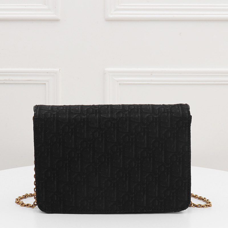 Dior Saddle Pouch Oblique Motif Canvas Black