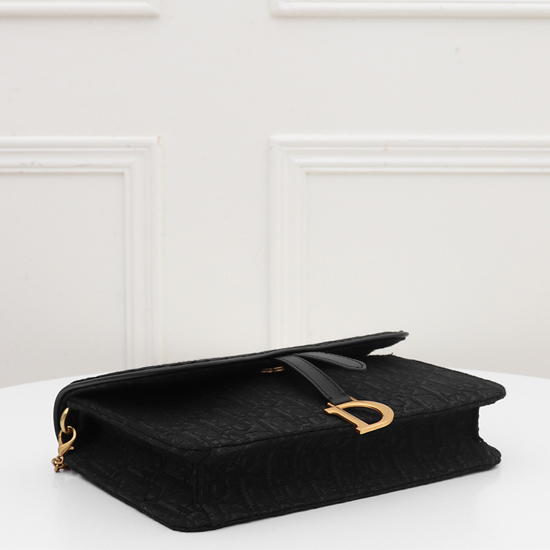 Dior Saddle Pouch Oblique Motif Canvas Black