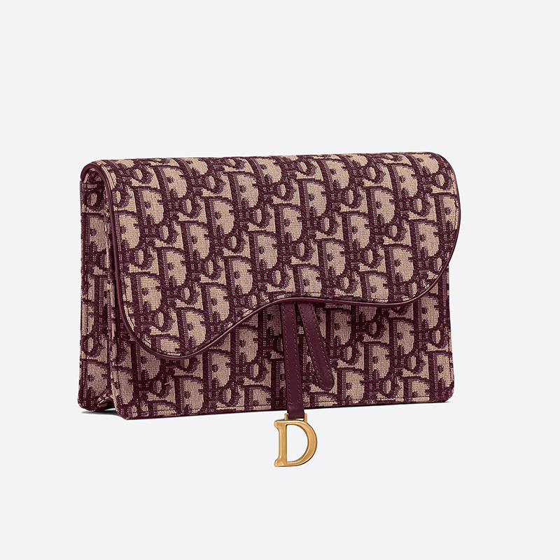 Dior Saddle Pouch Oblique Motif Canvas Burgundy