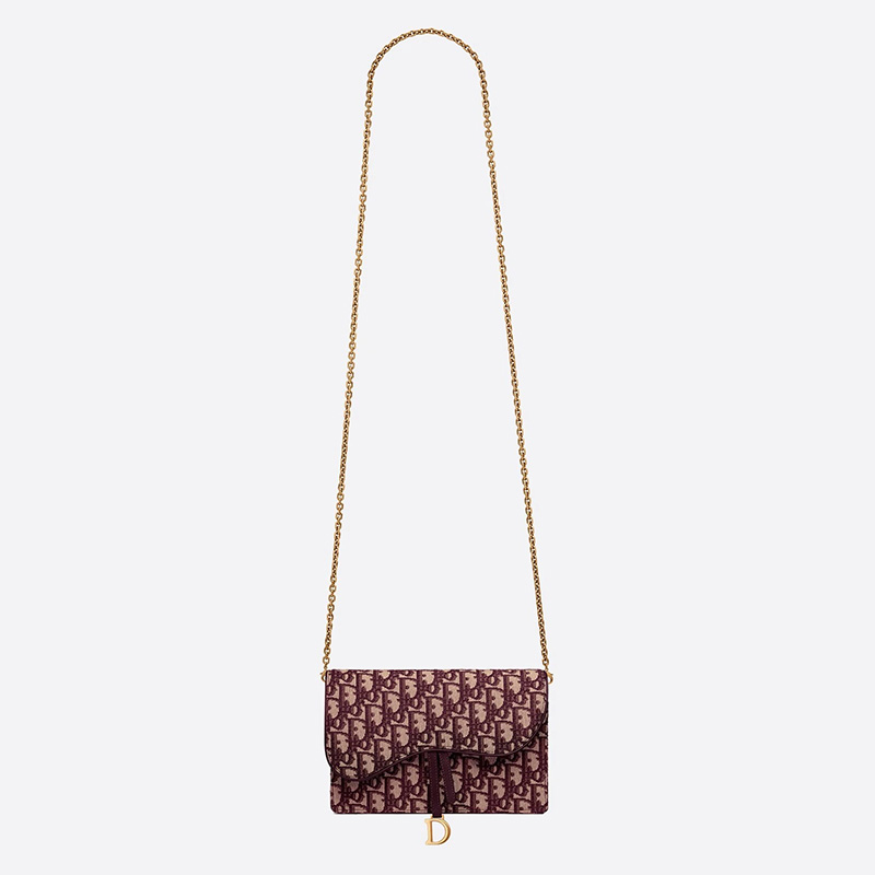 Dior Saddle Pouch Oblique Motif Canvas Burgundy