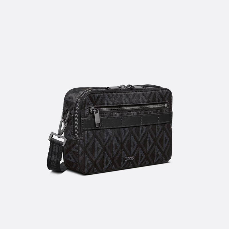 Dior Safari Messenger CD Diamond Motif Canvas Black