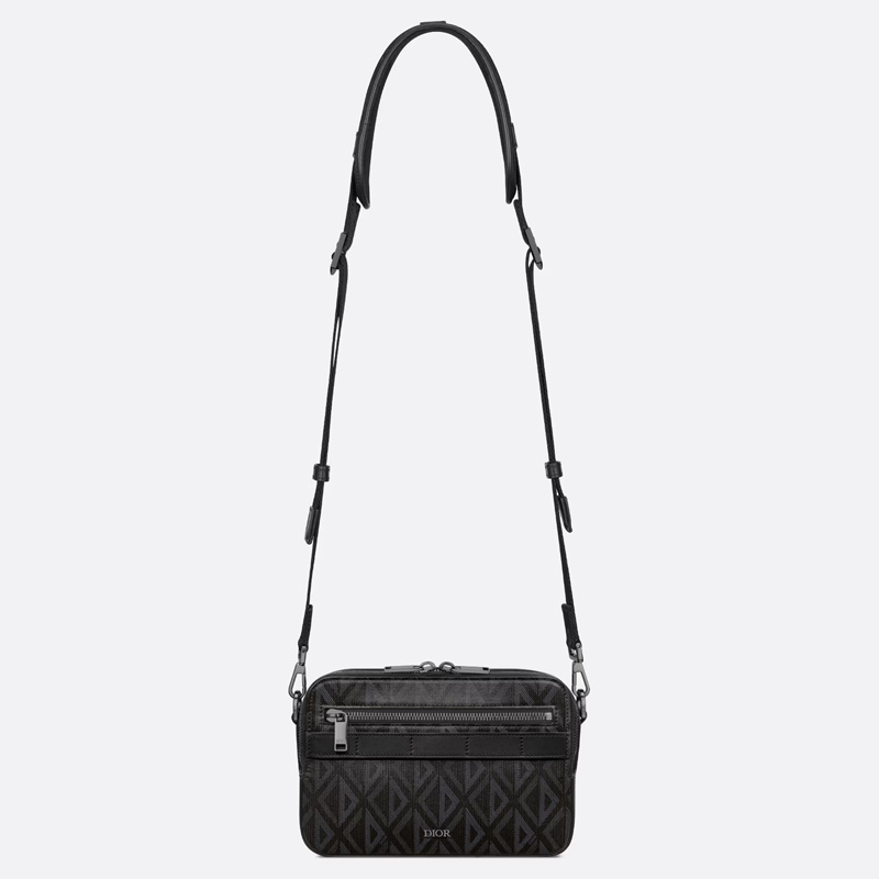 Dior Safari Messenger CD Diamond Motif Canvas Black