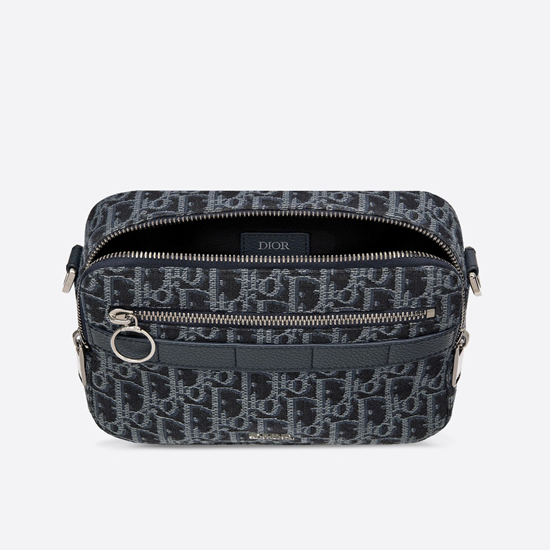 Dior Safari Messenger Oblique Motif Canvas Navy Blue