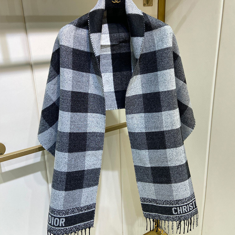 Dior Scarf Check'N'Dior Wool and Angora Black