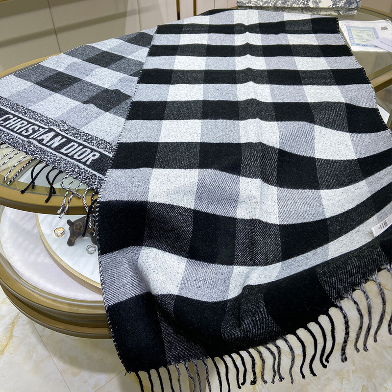 Dior Scarf Check'N'Dior Wool and Angora Black