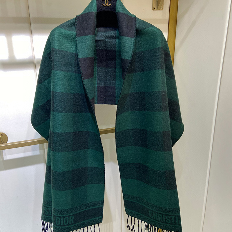 Dior Scarf Check'N'Dior Wool and Angora Green