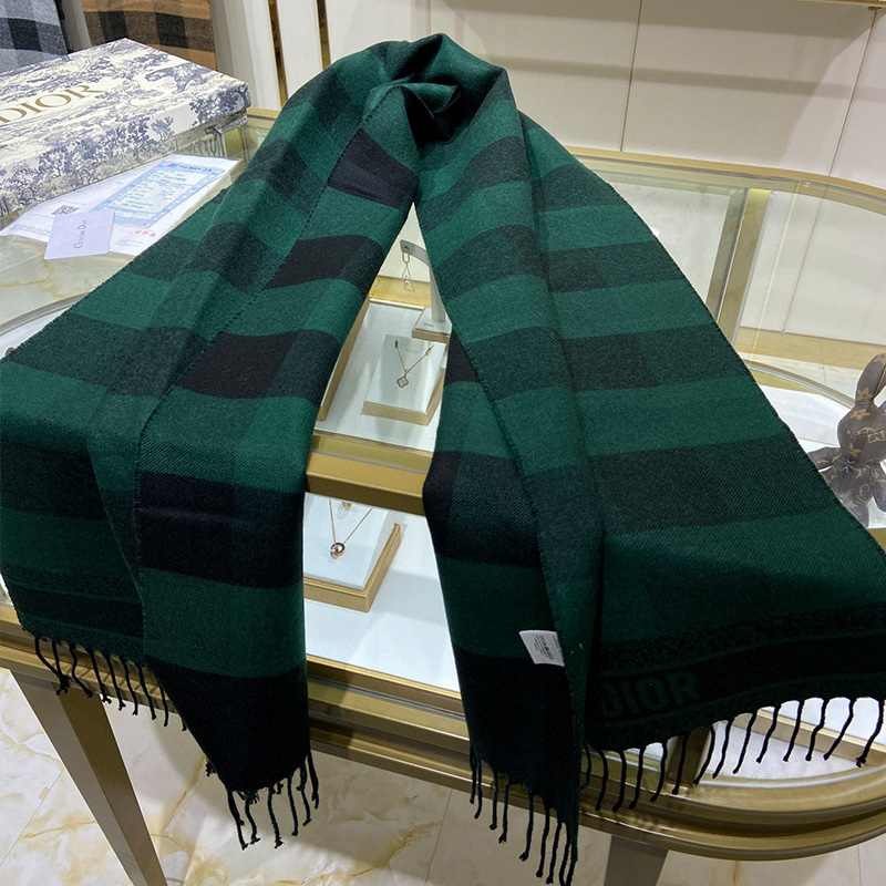 Dior Scarf Check'N'Dior Wool and Angora Green