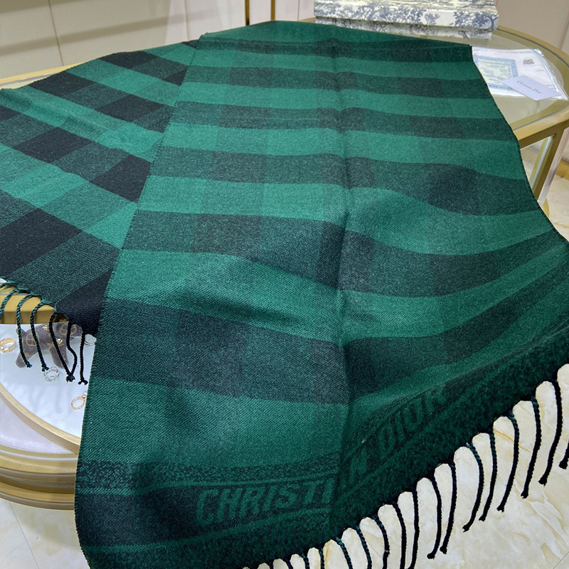 Dior Scarf Check'N'Dior Wool and Angora Green