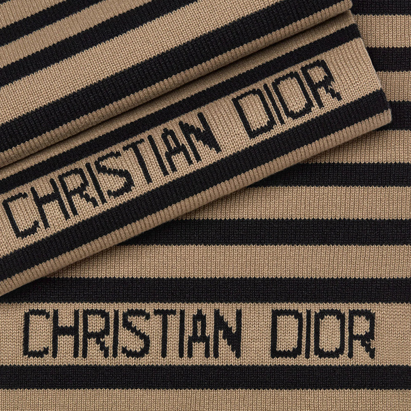 Dior Scarf D-Stripes Cashmere Beige