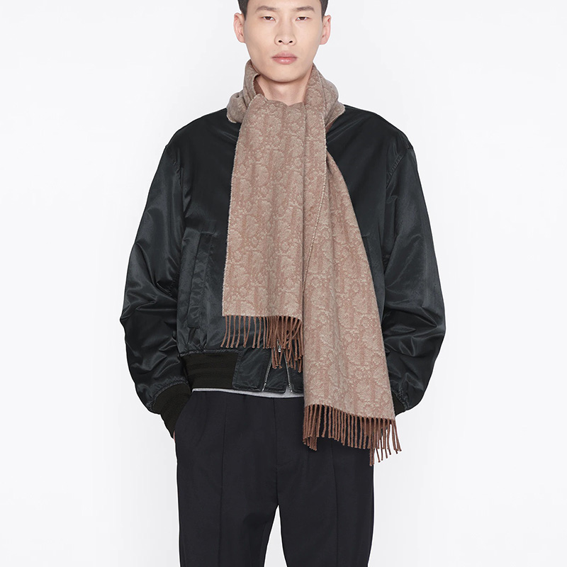 Dior Scarf Oblique Cashmere and Wool Beige