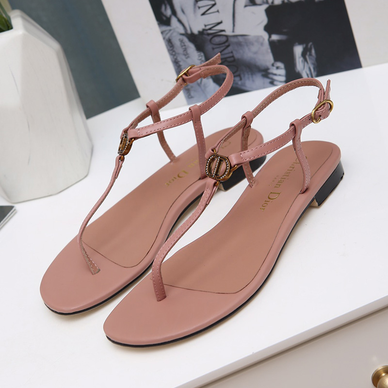 Dior Signature Sandals Women Lambskin Pink