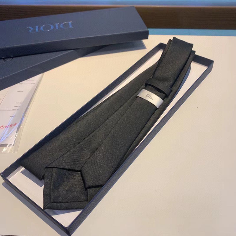 Dior Tie Shawn Bee Motif Silk Black