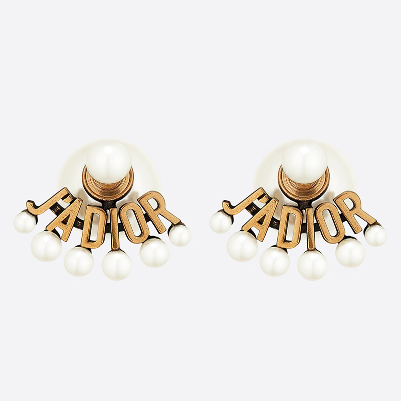 Dior Tribales Earrings J'ADIOR and White Resin Pearls Gold