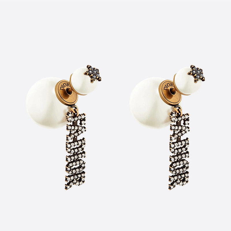 Dior Tribales Earrings J'ADIOR/ White Resin Pearls and White Crystals Gold
