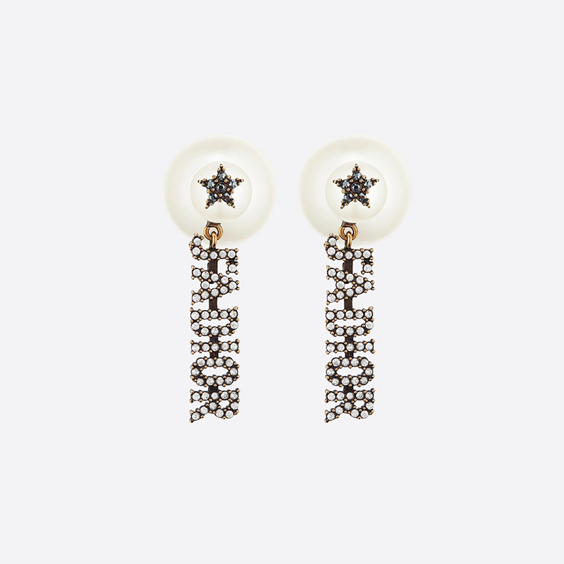 Dior Tribales Earrings J'ADIOR/ White Resin Pearls and White Crystals Gold