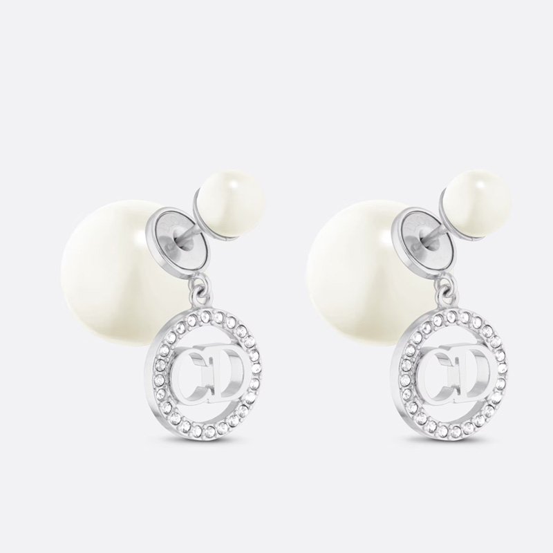 Dior Tribales Earrings Metal/ Pearls and Crystals Silver