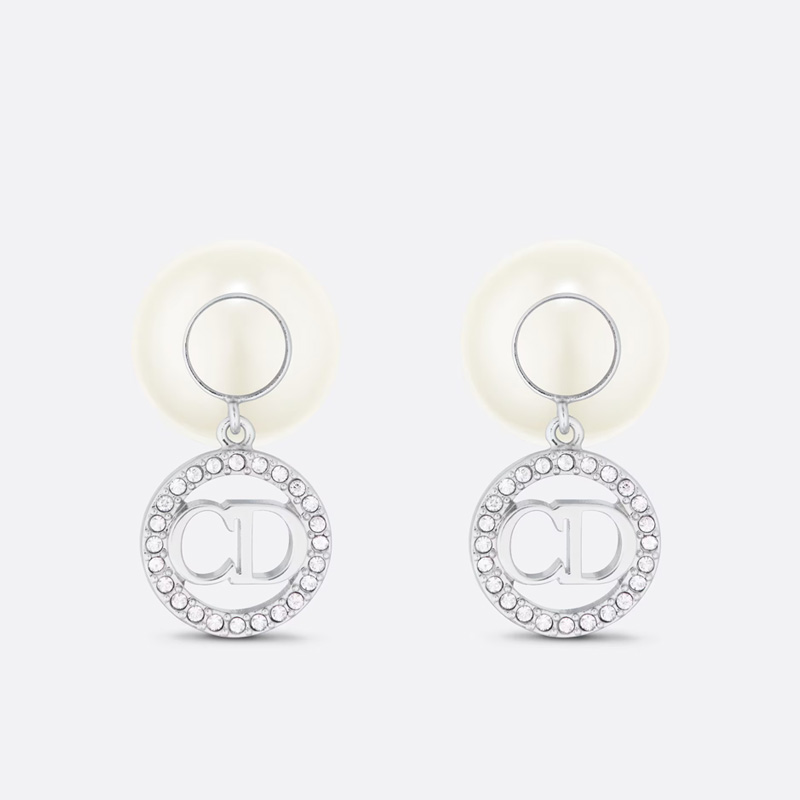 Dior Tribales Earrings Metal/ Pearls and Crystals Silver