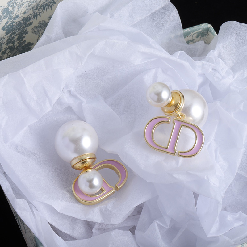 Dior Tribales Earrings Metal/ Pearls and Lacquer Gold/Purple