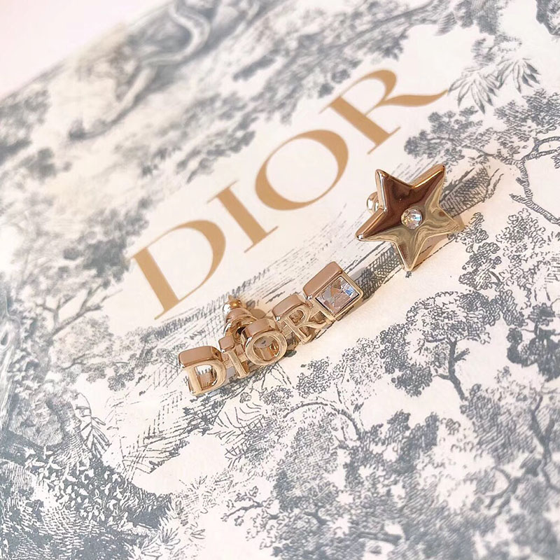 Dior Tribales Star Earrings Metal And White Crystals Gold