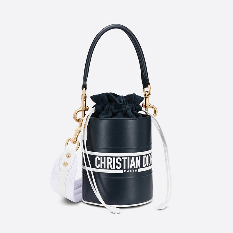 Small Dior Vibe Bucket Bag Smooth Calfskin Blue