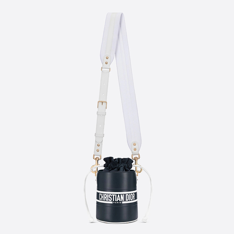 Small Dior Vibe Bucket Bag Smooth Calfskin Blue