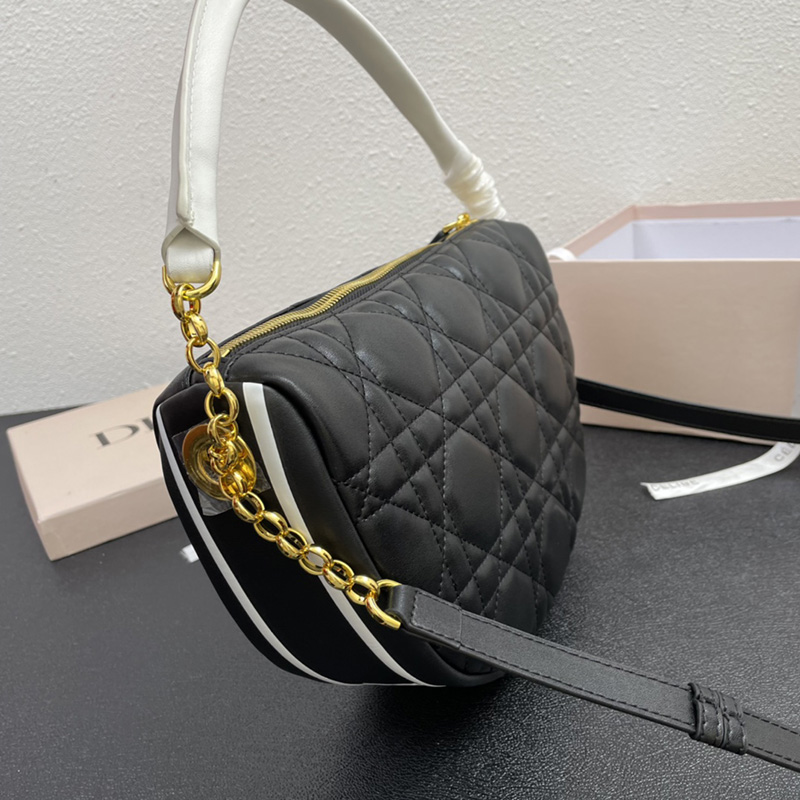 Dior Vibe Hobo Bag Cannage Lambskin Black