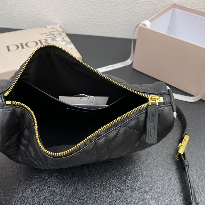 Dior Vibe Hobo Bag Cannage Lambskin Black