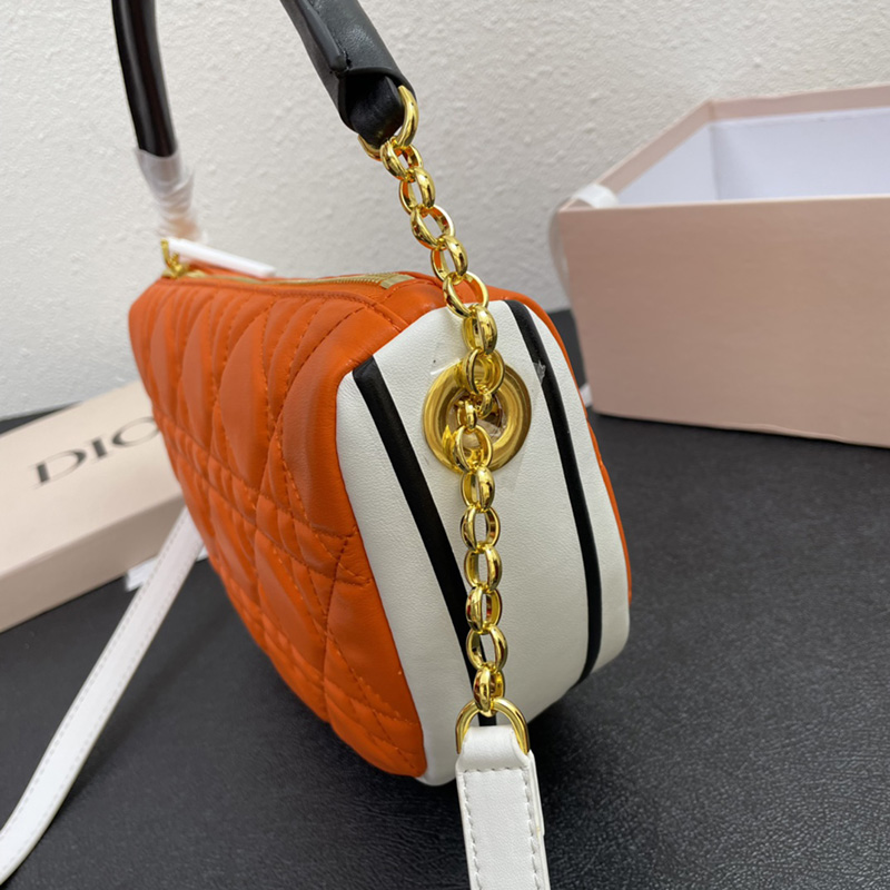 Dior Vibe Hobo Bag Cannage Lambskin Orange