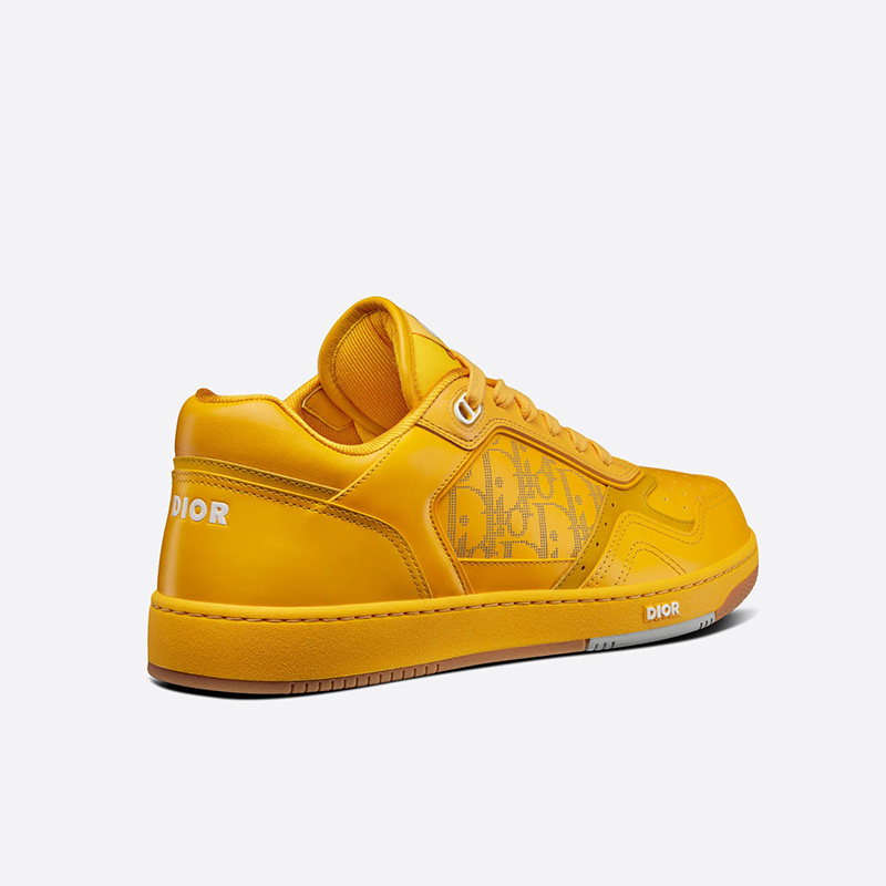 Dior B27 Sneakers Unisex World Tour Onlique Galaxy Calfskin and Suede Yellow