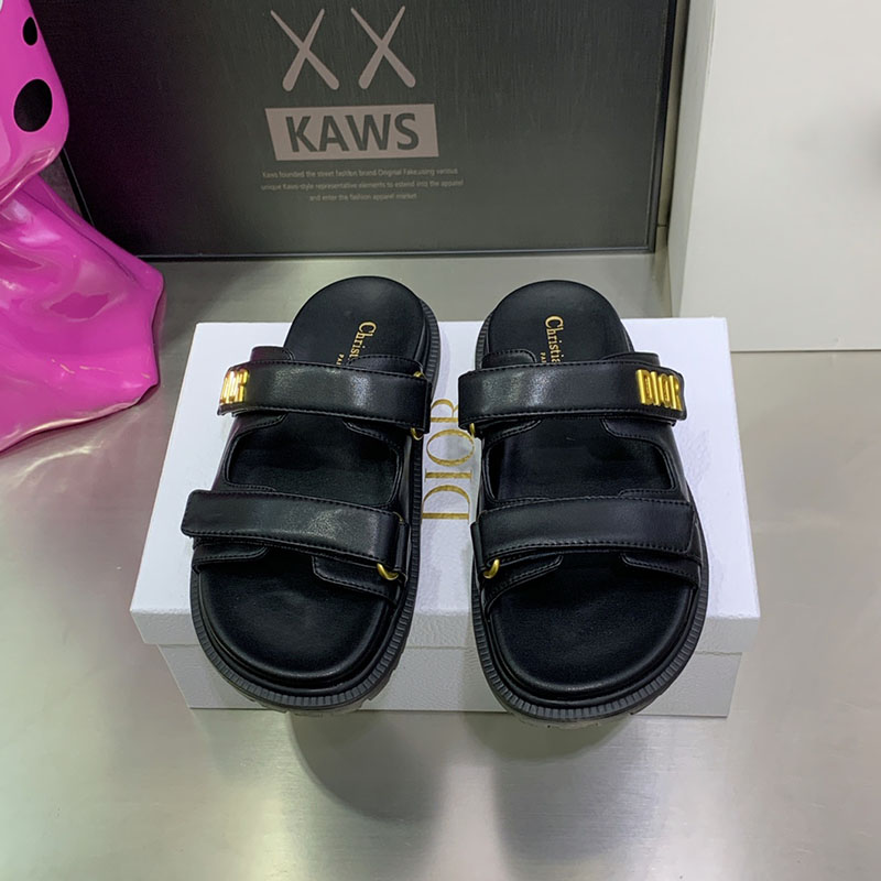 Dior Act Slides Women Calfskin Black