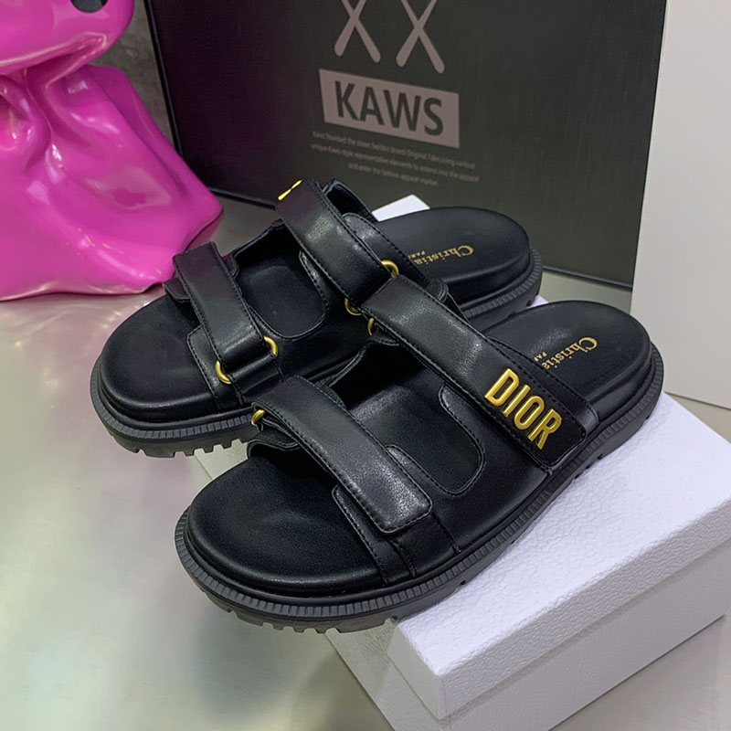 Dior Act Slides Women Calfskin Black