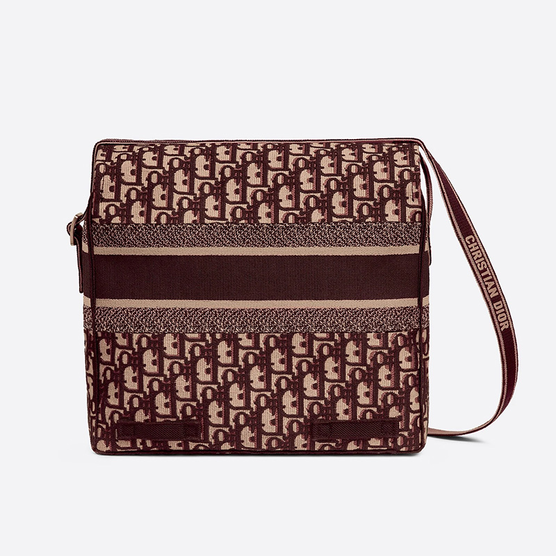 Diorcamp Messenger Oblique Motif Canvas Burgundy