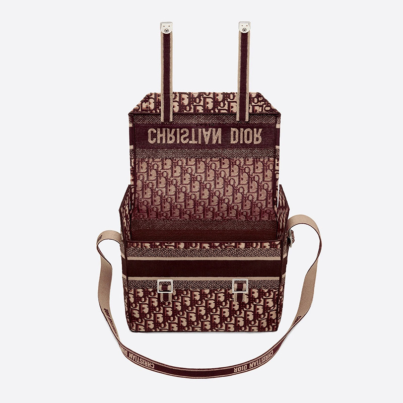 Diorcamp Messenger Oblique Motif Canvas Burgundy