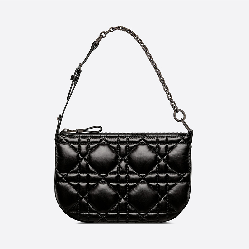 Mini Dior Caro Tulip Bag Quilted Macrocannage Calfskin Black