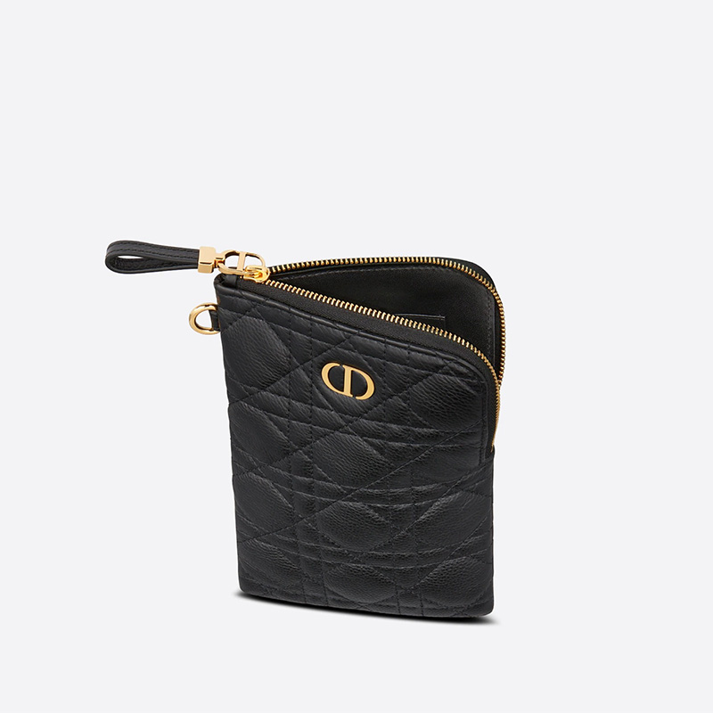 Dior Caro Multifunctional Pouch Cannage Calfskin Black