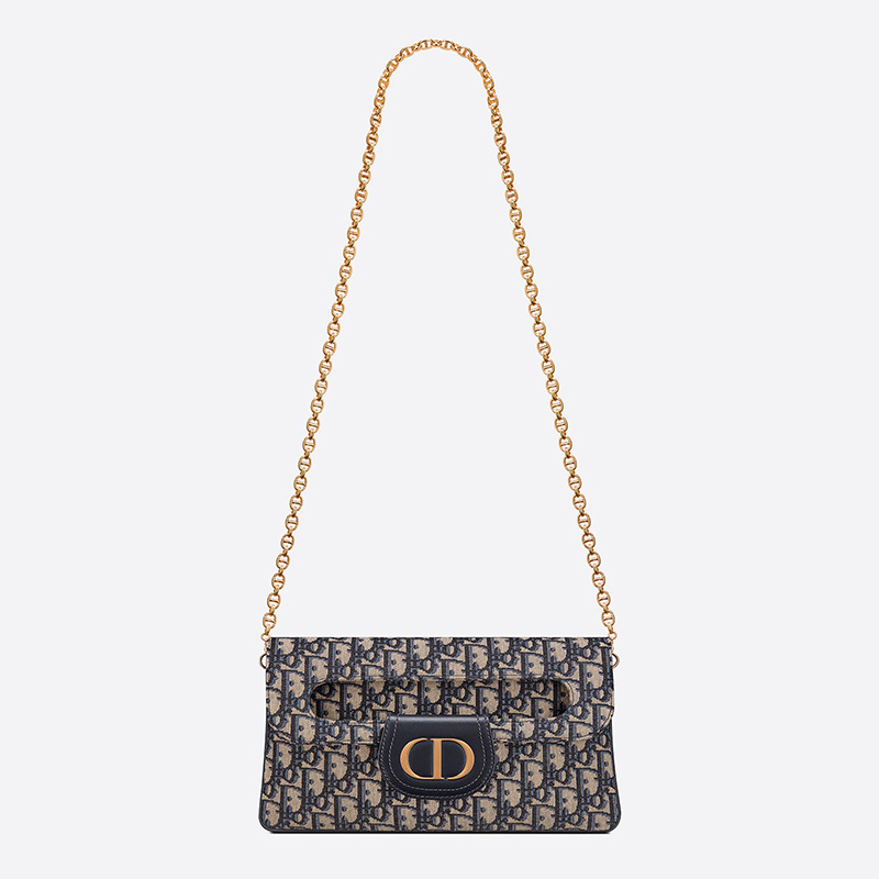 DiorDouble Bag Oblique Motif Canvas Blue